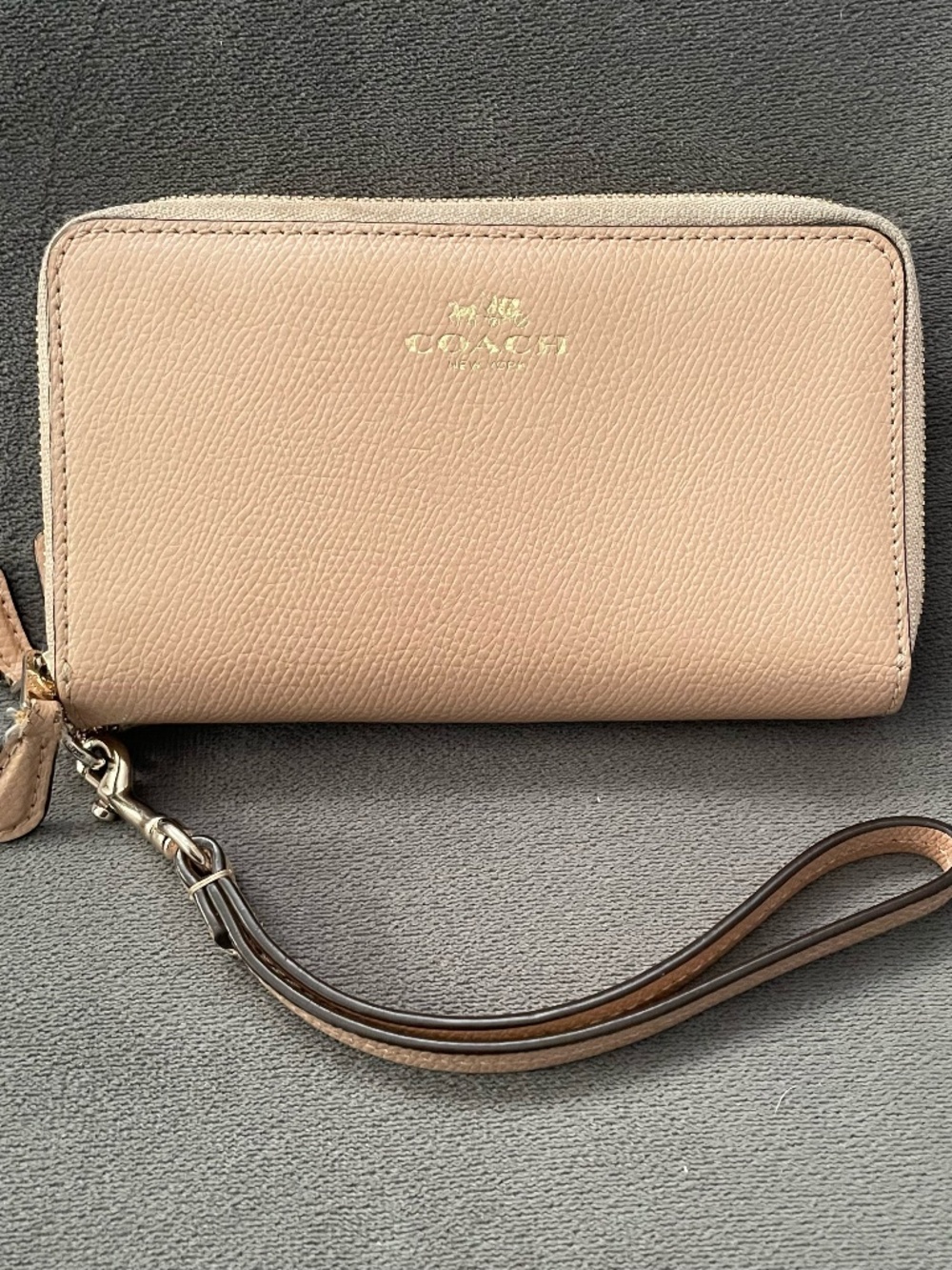 Tan Coach Clutch Wallet